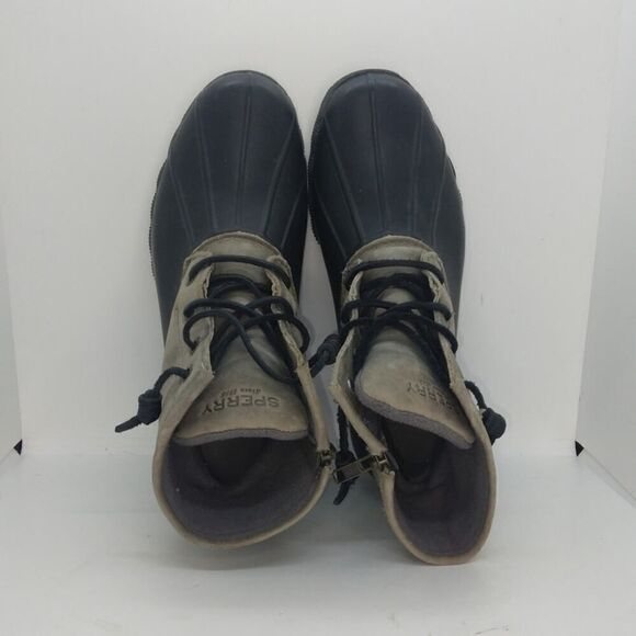 Sperry Womens Pre-owned Saltwater Cove Black/Gray Zippered Boots - sz. 7 1/2M - Picture 4 of 6